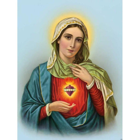 Hl. Herz Mariae White Modern Wood Framed Art Print by Anonymous