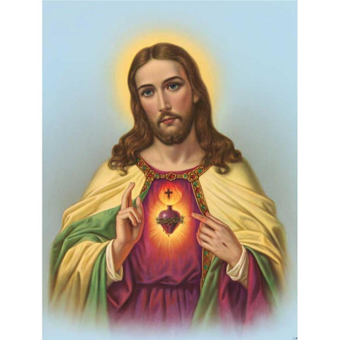 Hl. Herz Jesu Black Modern Wood Framed Art Print by Anonymous