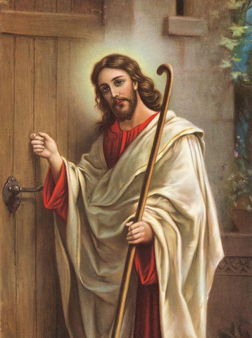 ANKLOPFENDER CHRISTUS White Modern Wood Framed Art Print with Double Matting by Anonymous