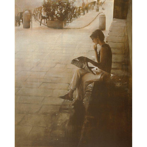 IN PIAZZA VECCIA Gold Ornate Wood Framed Art Print with Double Matting by Sgarbossa, Antonio