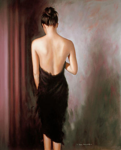 SENSUAL II Black Ornate Wood Framed Art Print with Double Matting by Worswick, Peter