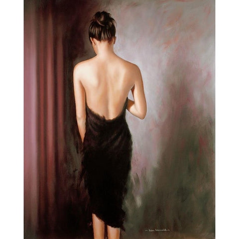SENSUAL II Black Modern Wood Framed Art Print by Worswick, Peter