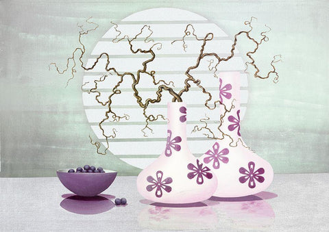 Silver and Circle Black Ornate Wood Framed Art Print with Double Matting by Sedalia, David