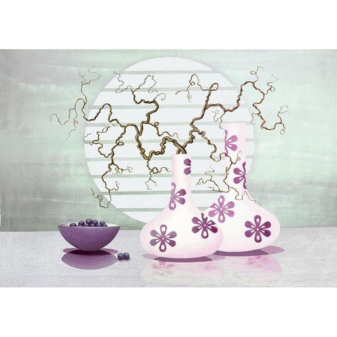 Silver and Circle Black Modern Wood Framed Art Print by Sedalia, David