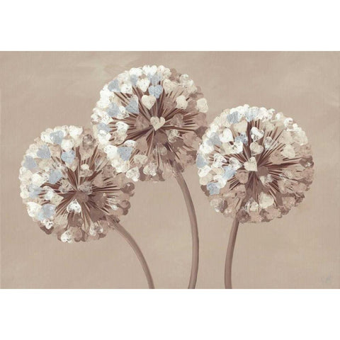 Chocolate Allium Hearts White Modern Wood Framed Art Print by Lake, Kaye