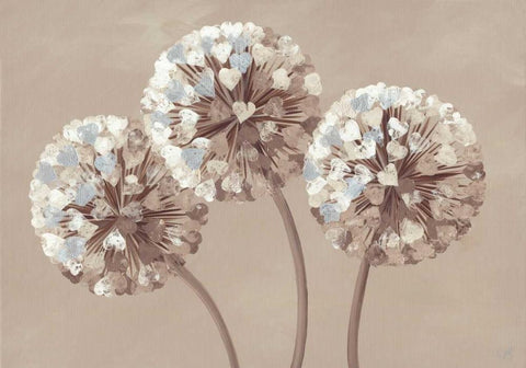 Chocolate Allium Hearts Black Ornate Wood Framed Art Print with Double Matting by Lake, Kaye
