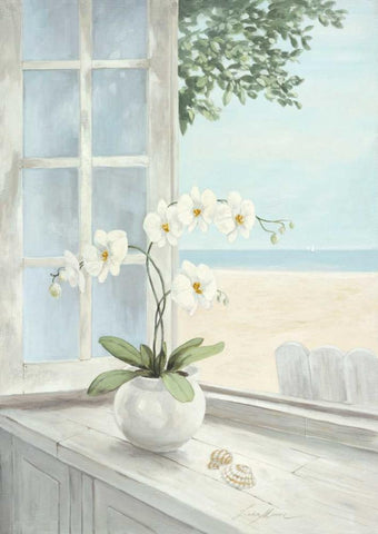 Seashell White Modern Wood Framed Art Print with Double Matting by Moore, Linda