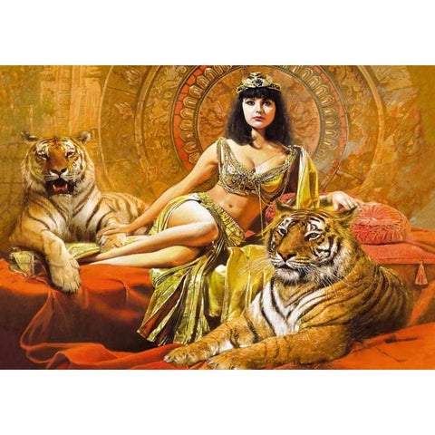Cleopatra Black Modern Wood Framed Art Print by Voss, Johan