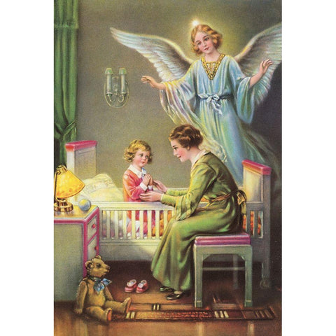 HL. SCHUTZENGEL Black Modern Wood Framed Art Print with Double Matting by Anonymous