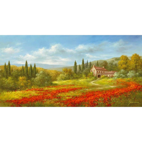 Tuscan Beauty II White Modern Wood Framed Art Print by Schoelnhammer, Heinz