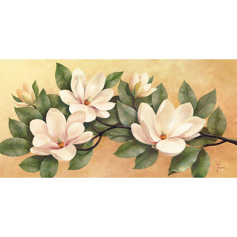 MAGNOLIA White Modern Wood Framed Art Print by Fasani