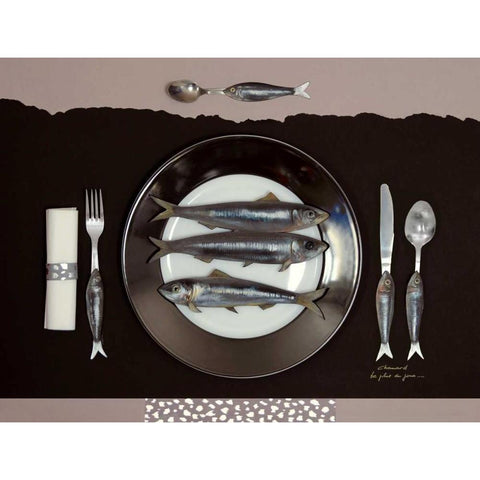 Le Plat Du Jour White Modern Wood Framed Art Print by Chamard, Jean-Marc