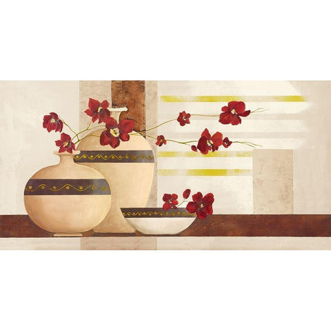 Red Blossom I White Modern Wood Framed Art Print by Sedalia, David