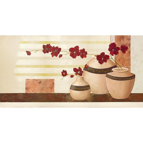 Red Blossom II White Modern Wood Framed Art Print by Sedalia, David