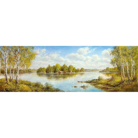 LAKE IN MASUREN II Gold Ornate Wood Framed Art Print with Double Matting by Glassl, Helmut