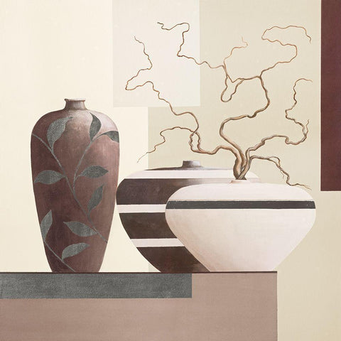 Glamous Twigs I Black Modern Wood Framed Art Print with Double Matting by Sedalia, David