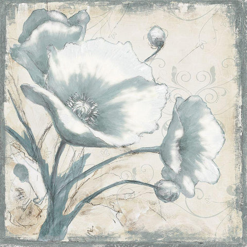 POPPIES IN BLOOM I White Modern Wood Framed Art Print with Double Matting by Withaar, Rian
