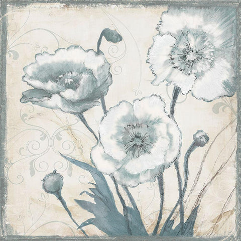 POPPIES IN BLOOM II Black Ornate Wood Framed Art Print with Double Matting by Withaar, Rian