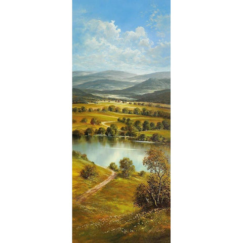 BOHEMIA RIVER Black Modern Wood Framed Art Print with Double Matting by Glassl, Helmut