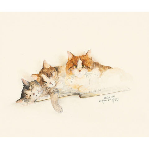 CATS OF DISTINCTION I Gold Ornate Wood Framed Art Print with Double Matting by Moser, Dede