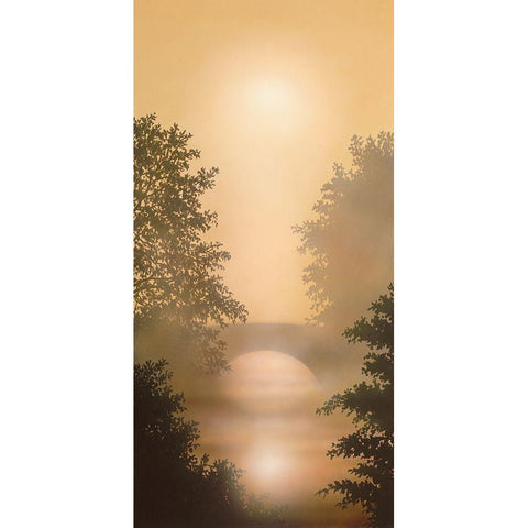 RIVER MIST White Modern Wood Framed Art Print by Walsh, Peter
