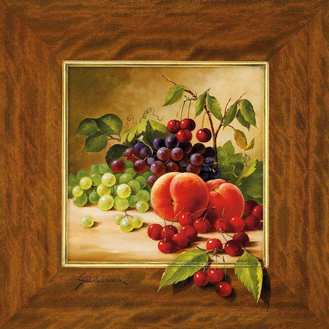 FRUIT POTPOURRI II Black Modern Wood Framed Art Print by Schoelnhammer, Heinz