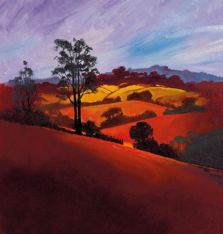 EVENING GLORY Black Ornate Wood Framed Art Print with Double Matting by Lee, Spencer