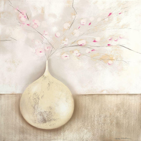 ALMOND BLOSSOM II White Modern Wood Framed Art Print with Double Matting by Robertson, Marilyn