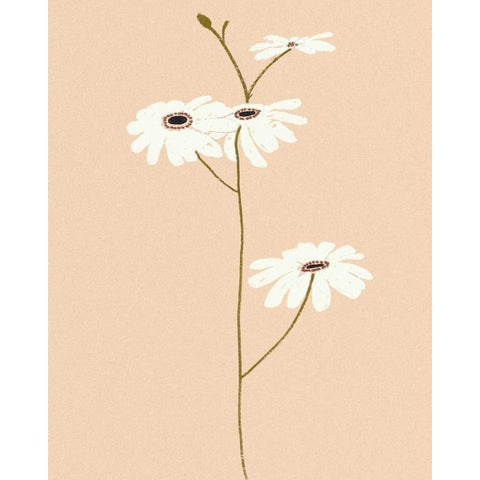 Serene Florals I Black Modern Wood Framed Art Print by Design Show