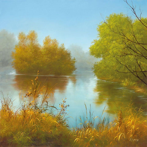 LAVISHNESS II White Modern Wood Framed Art Print with Double Matting by Smith, B.