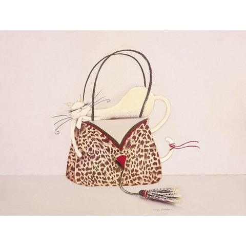 THE CAT OUT OF THE BAG II Black Modern Wood Framed Art Print with Double Matting by Robertson, Marilyn