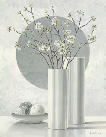 Silver Inspiration I White Modern Wood Framed Art Print with Double Matting by van der Valk, Karin