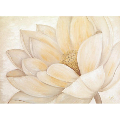 GOLDEN LOTUS Black Modern Wood Framed Art Print by Lake, Kaye