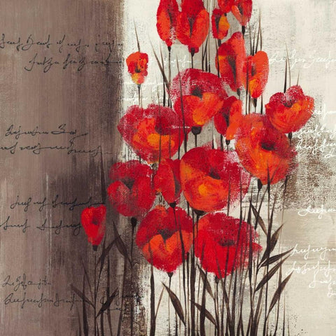 Crimson Play II Black Modern Wood Framed Art Print by Christina