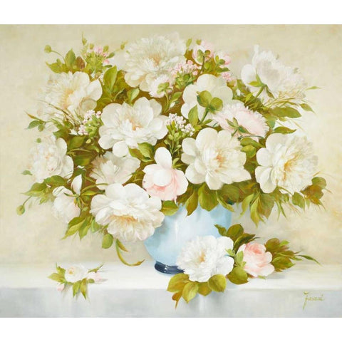 Medley In Soft Yellow White Modern Wood Framed Art Print by Fasani