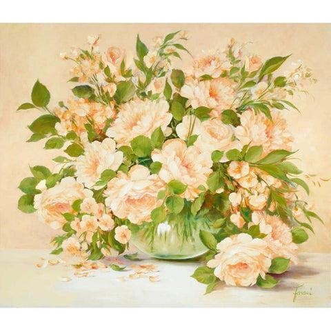 Medley In Pastel White Modern Wood Framed Art Print by Fasani