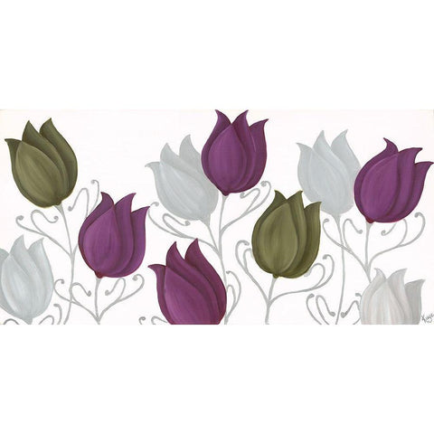 Tempting Tulips Black Modern Wood Framed Art Print by Lake, Kaye