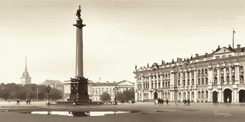 Winter Palace, St. Petersburg White Modern Wood Framed Art Print with Double Matting by Ryazanov
