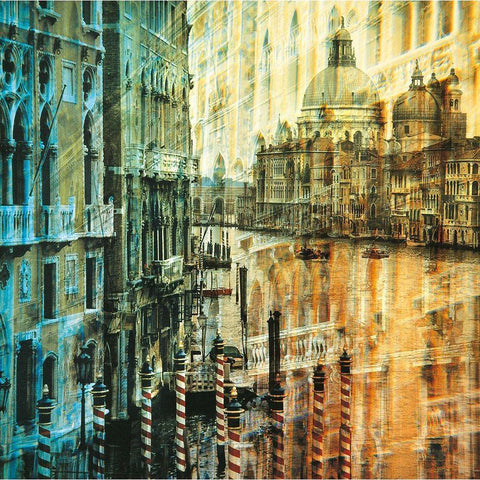 VENICE I White Modern Wood Framed Art Print by Weissing, Gerd