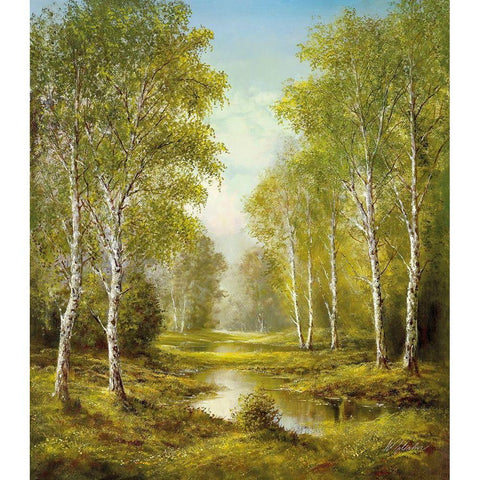 TRANQUILITY Black Modern Wood Framed Art Print with Double Matting by Glassl, Helmut