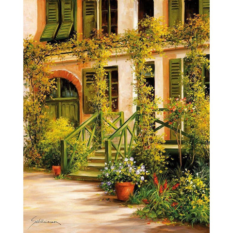 IDYLLIC SCENE II White Modern Wood Framed Art Print by Schoelnhammer, Heinz