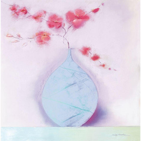 CORAL BLOSSOM II White Modern Wood Framed Art Print by Robertson, Marilyn
