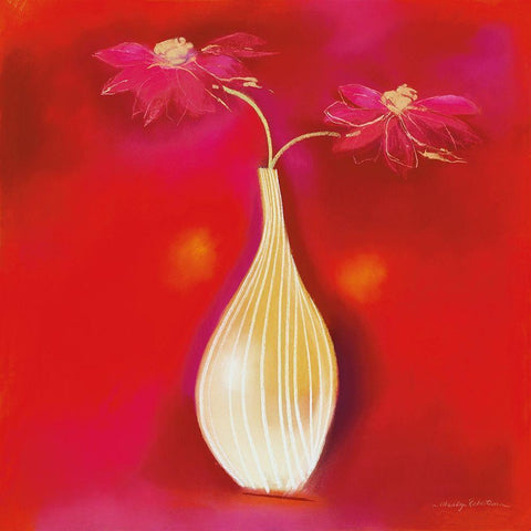 RED HOT II White Modern Wood Framed Art Print by Robertson, Marilyn
