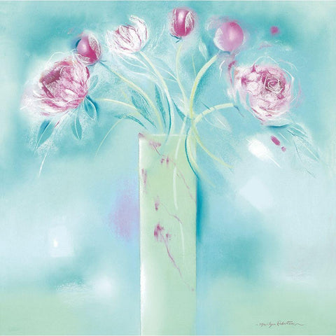 SUMMER BLOOMS Black Modern Wood Framed Art Print by Robertson, Marilyn