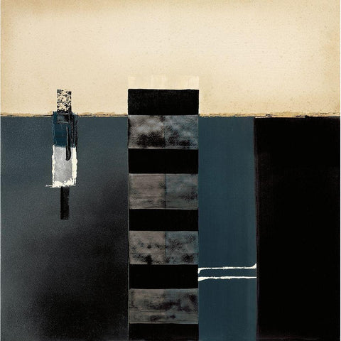 MIDNIGHT BLUES III Black Modern Wood Framed Art Print by Carter, Brad