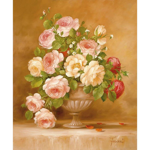 ROSES I Black Modern Wood Framed Art Print by Fasani