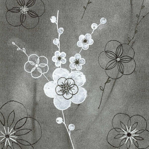 Secret Garden I Black Modern Wood Framed Art Print by Design Show