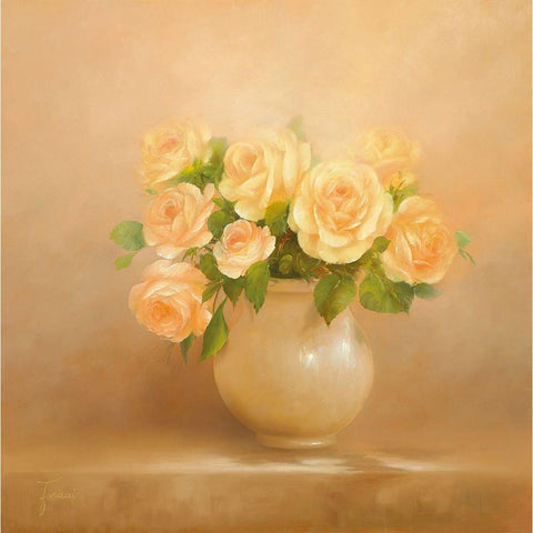 ROMANTIC ROSES I White Modern Wood Framed Art Print by Fasani