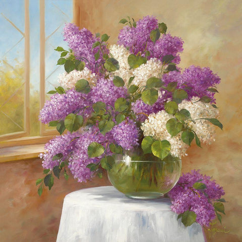 LILAC CHORUS Black Modern Wood Framed Art Print by Fasani