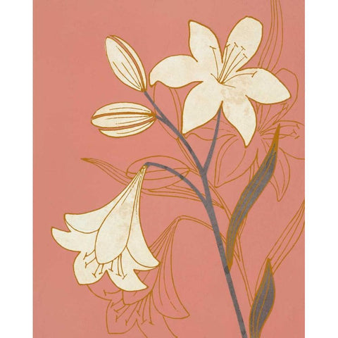 Terra Cotta Lillies II Black Modern Wood Framed Art Print by Design Show